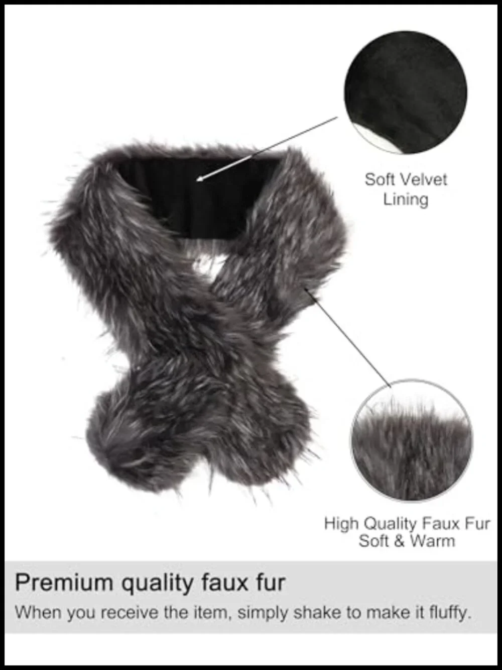 Faux Fur Collar Winter Scarf Wrap Neck Warmer Women's Accessory